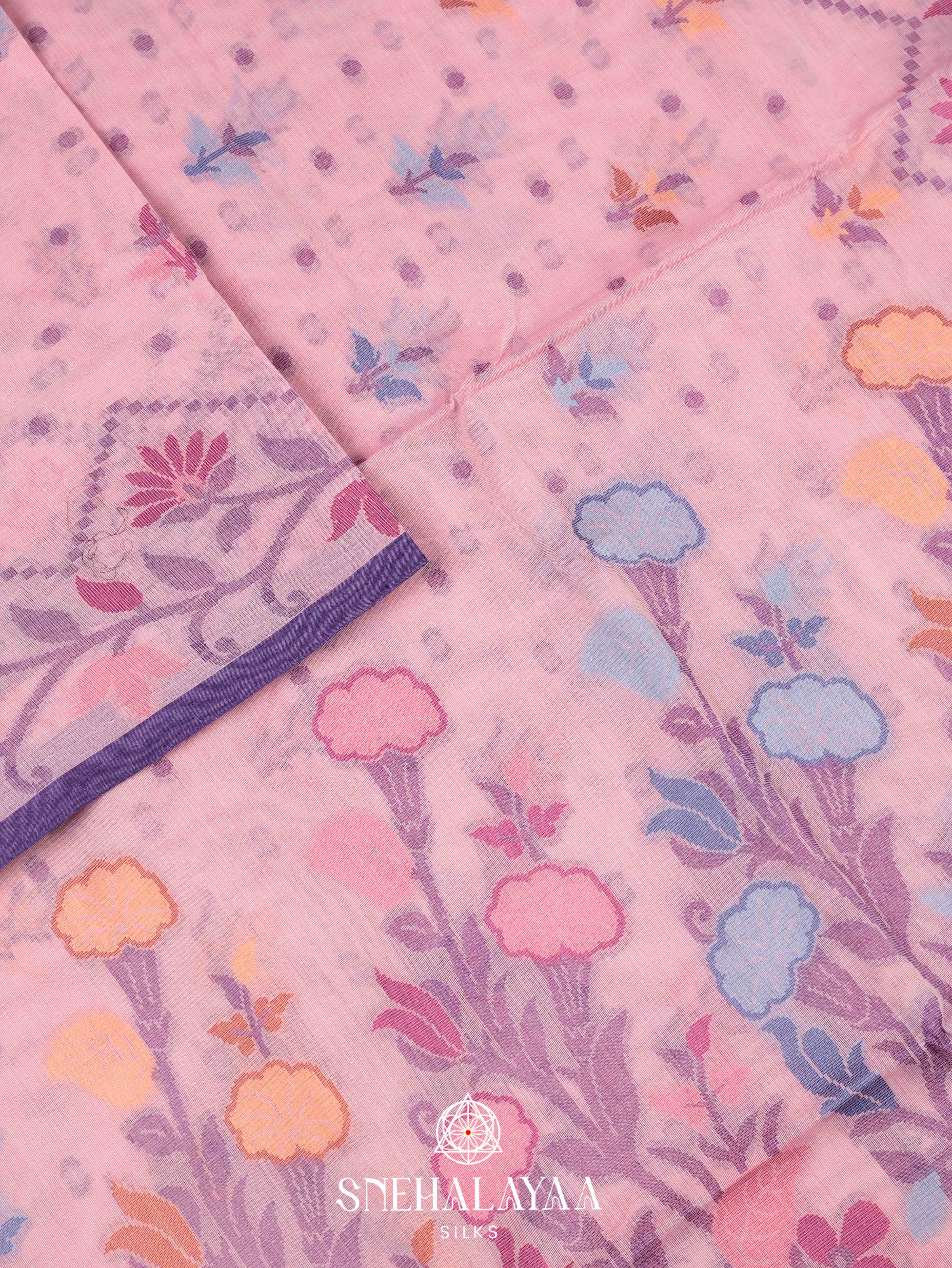 Pink Bengal Cotton Saree