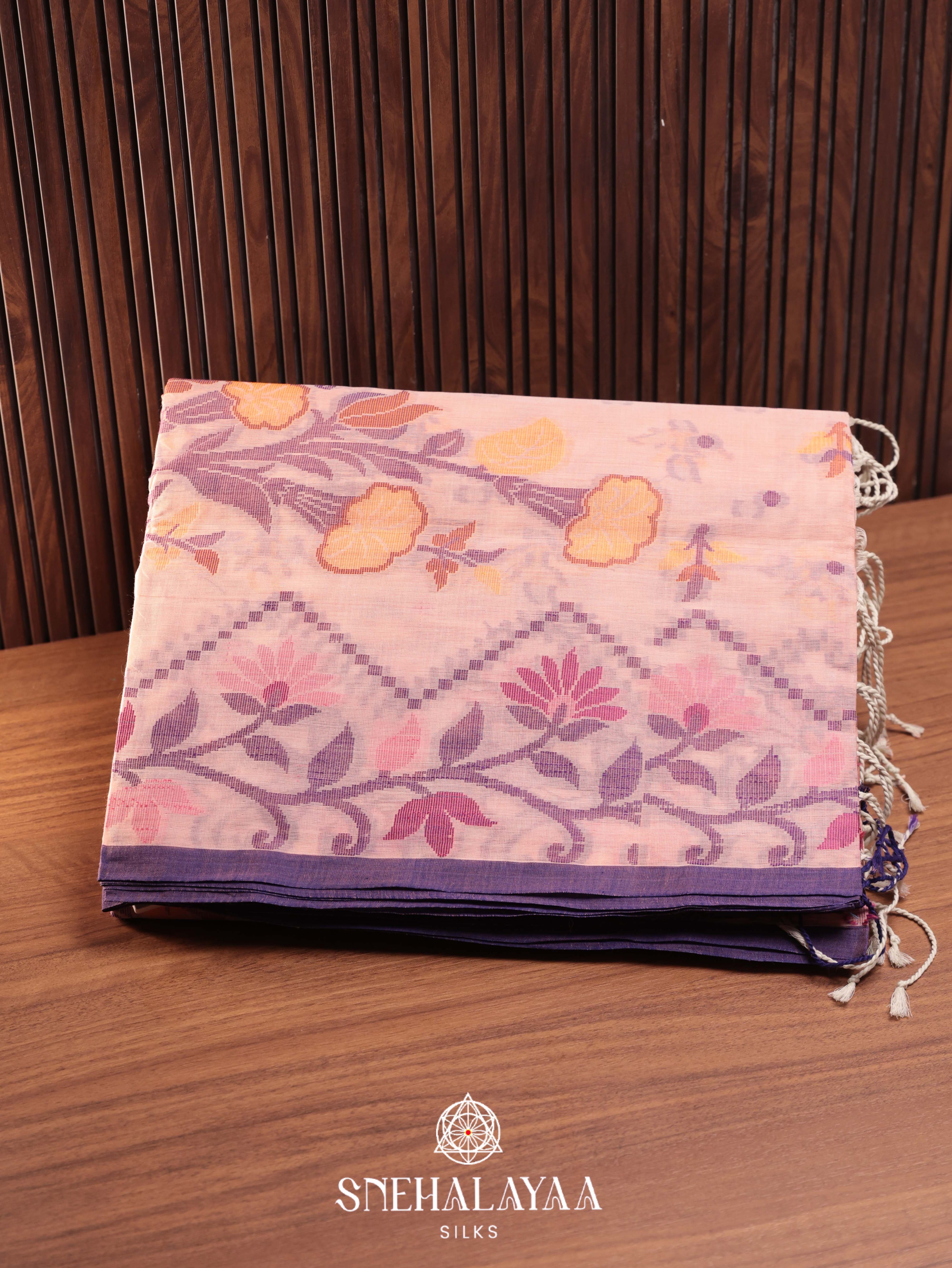 Beige Bengal Cotton Saree