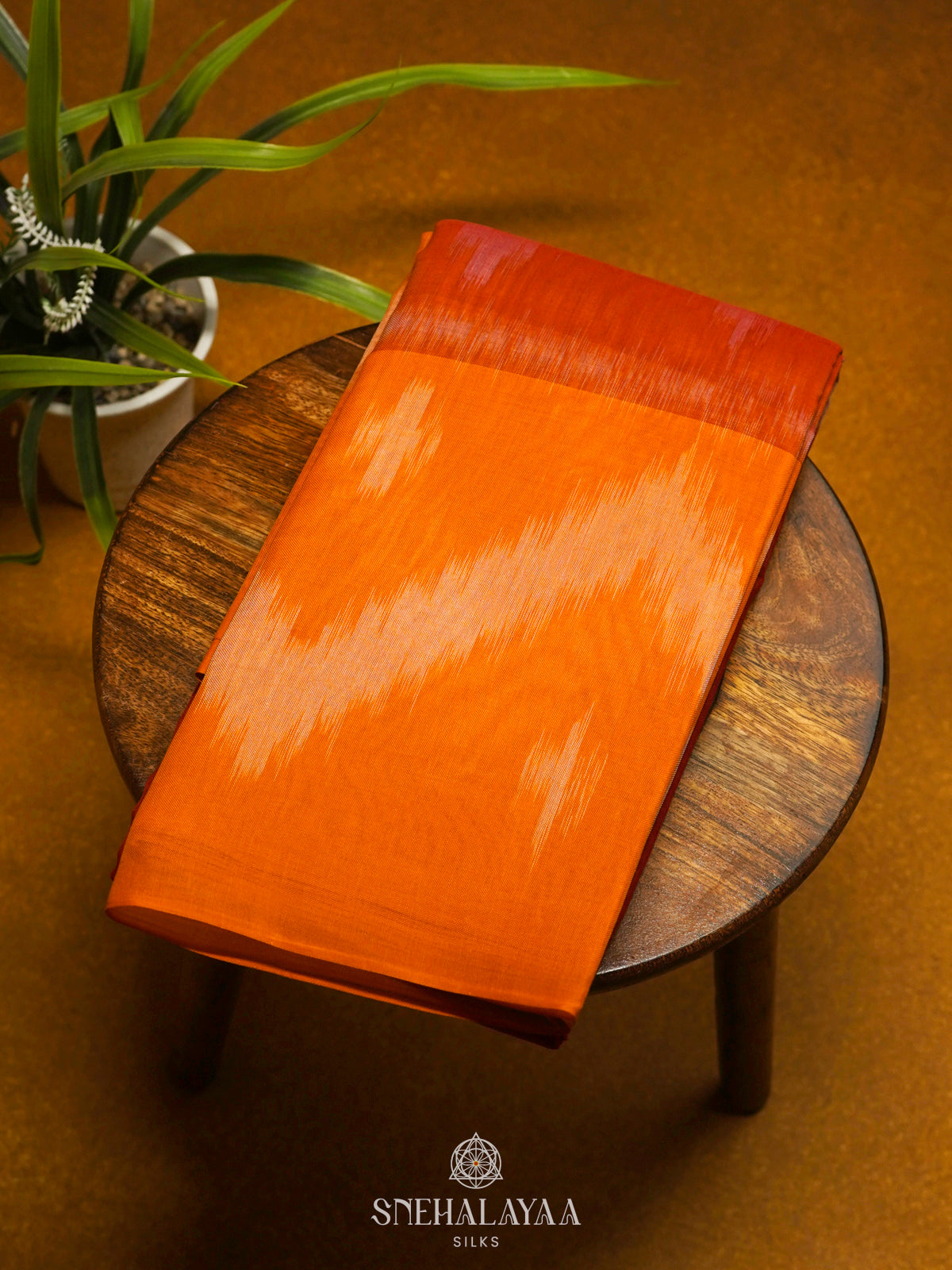 Orange Bengal Cotton Saree
