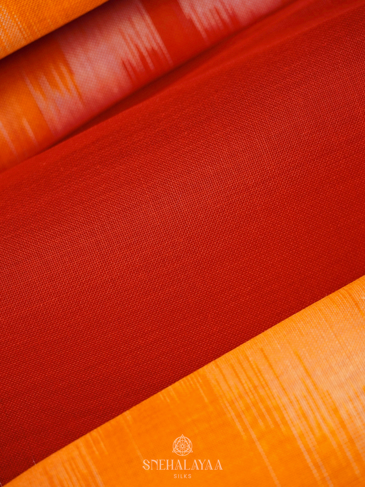 Orange Bengal Cotton Saree