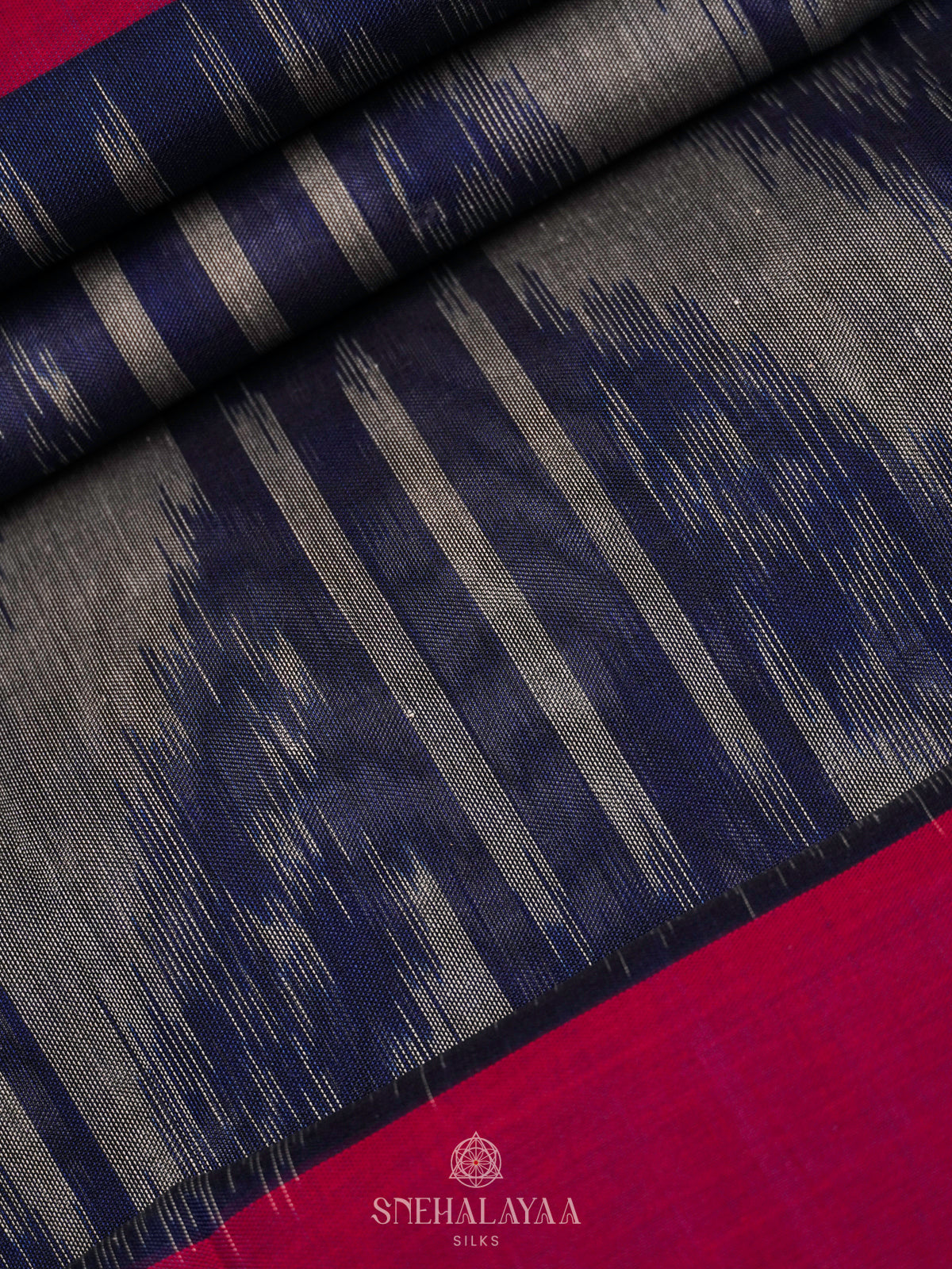 Navy Blue Bengal Cotton Saree