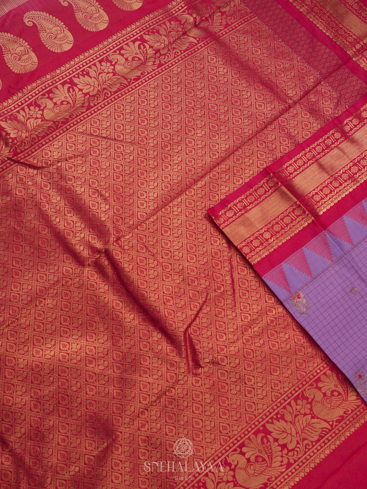Lavender Gadwal Saree
