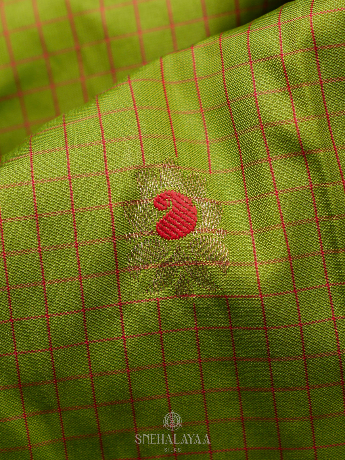 Lime Green Gadwal Saree