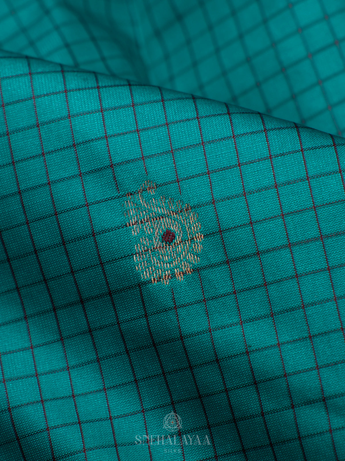 Peacock Blue Gadwal Saree