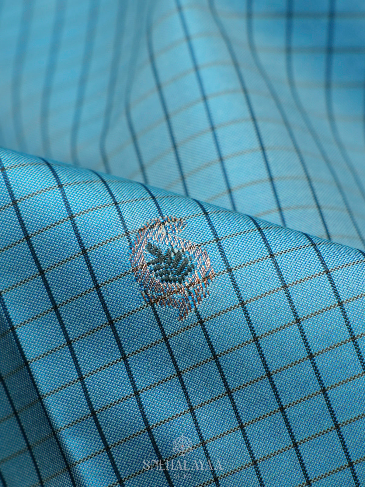 Sky Blue Gadwal Saree