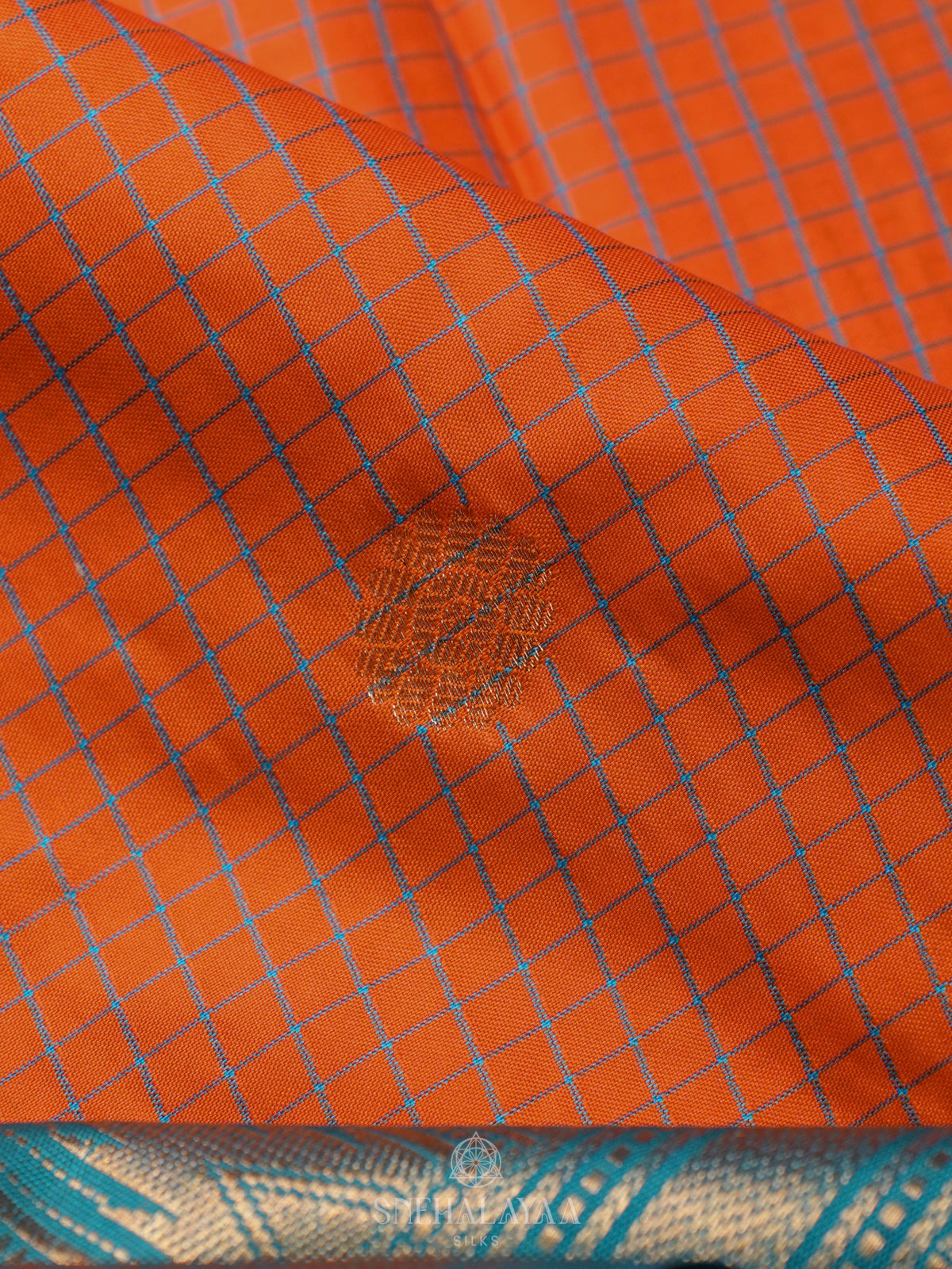 Rust Orange Gadwal Saree
