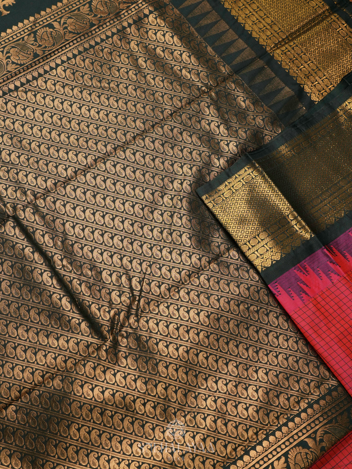 Red Gadwal Saree