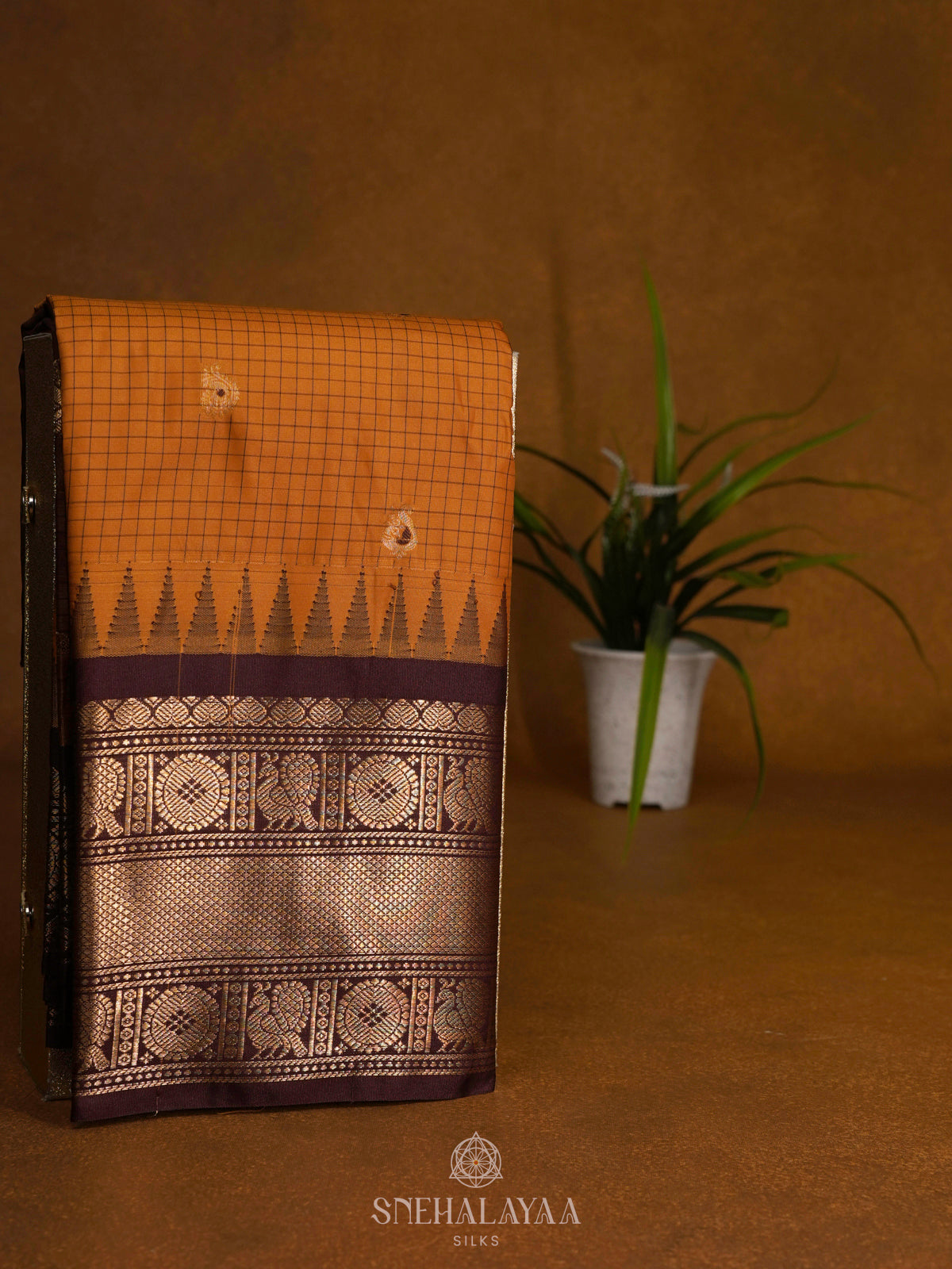 Orange Gadwal Saree