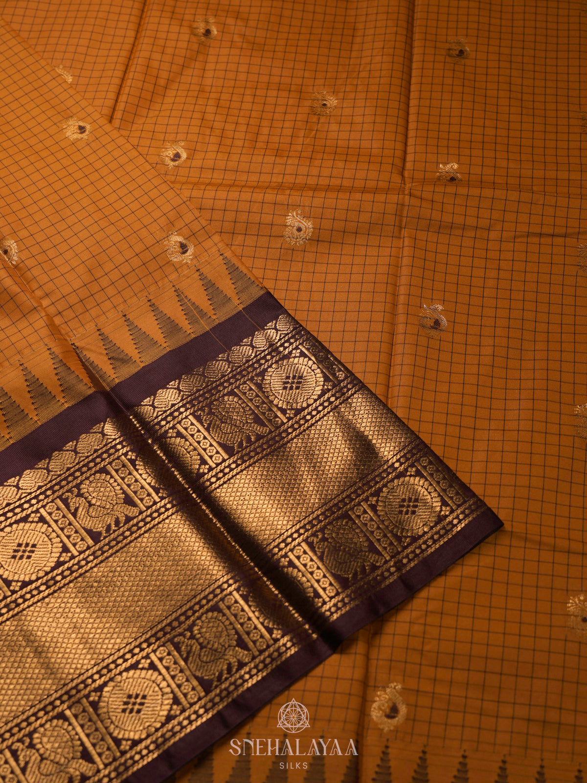 Orange Gadwal Saree