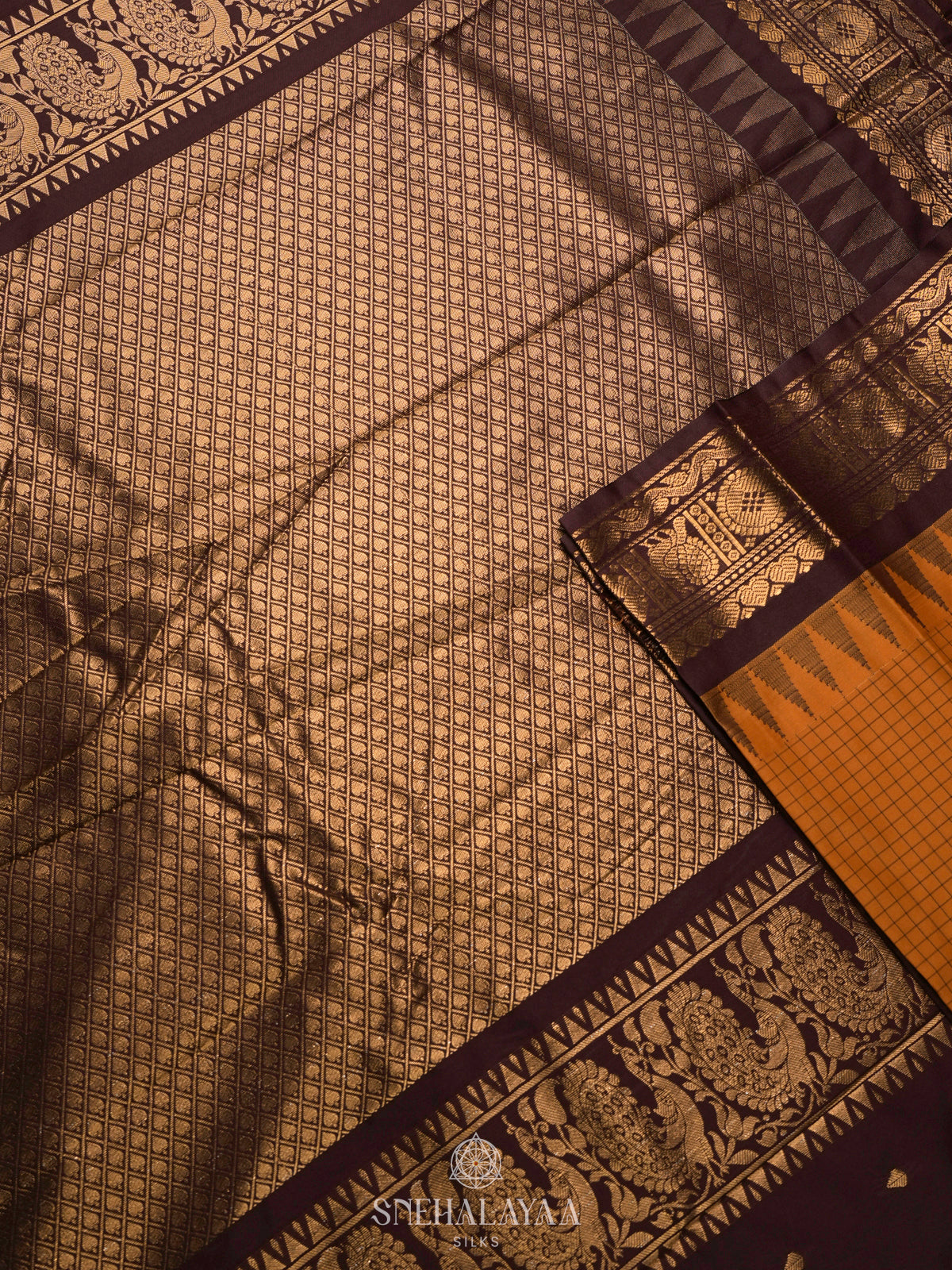 Orange Gadwal Saree