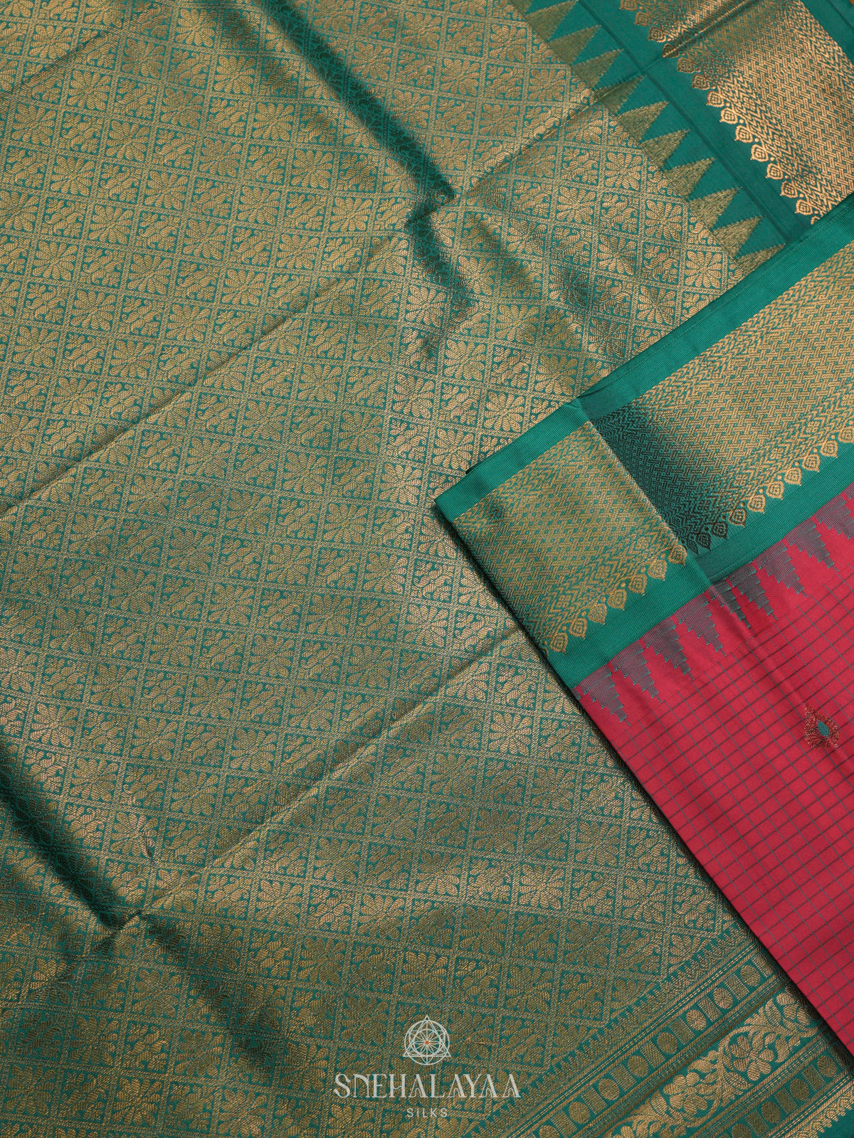 Red Gadwal Saree