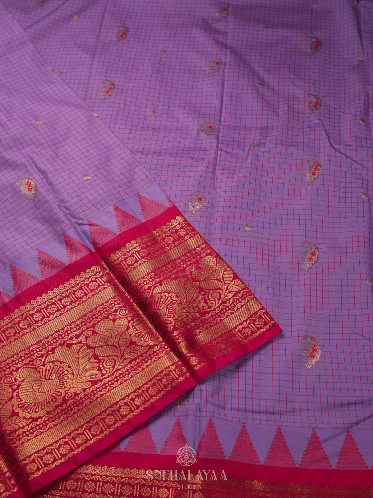 Lavender Gadwal Saree