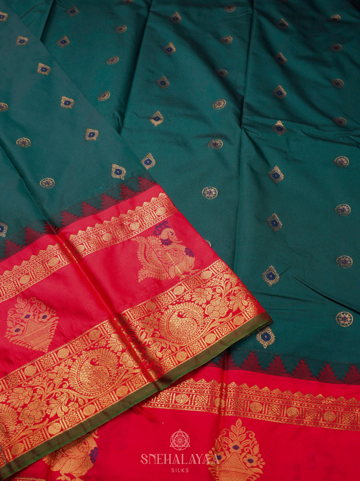 Green Gadwal Saree