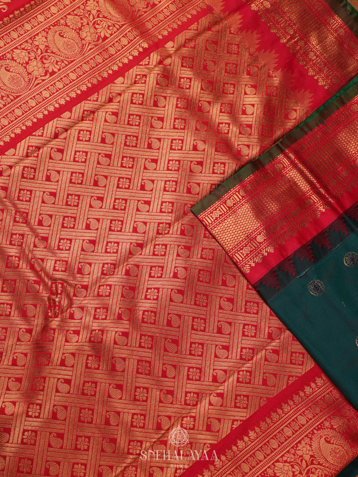 Green Gadwal Saree