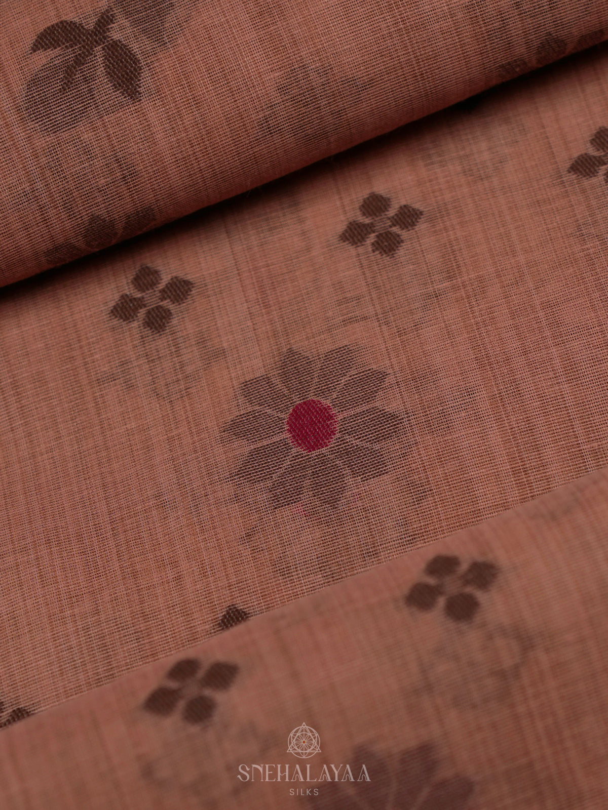 Brown Munga Cotton Saree