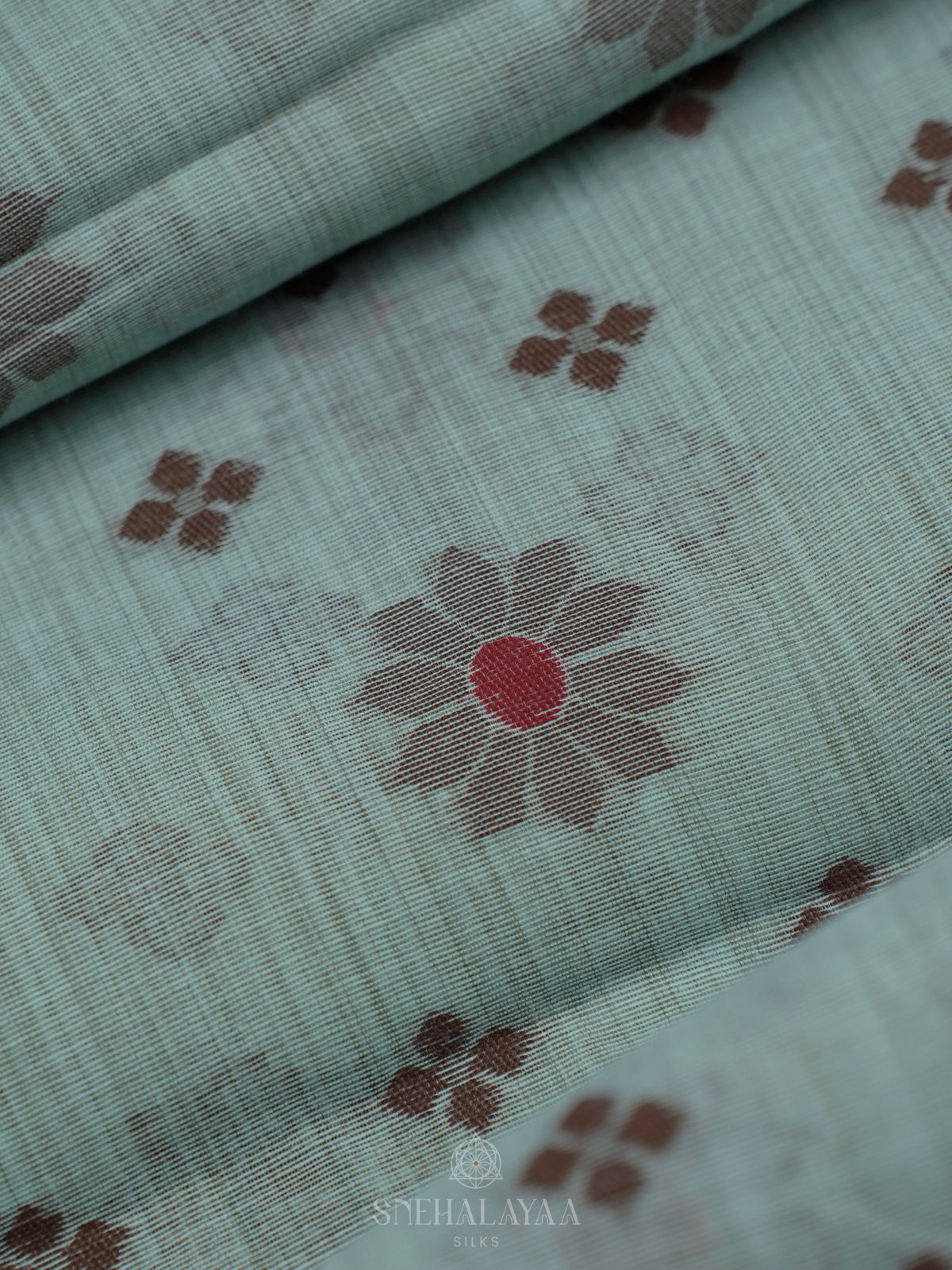 Pale Blue Munga Cotton Saree