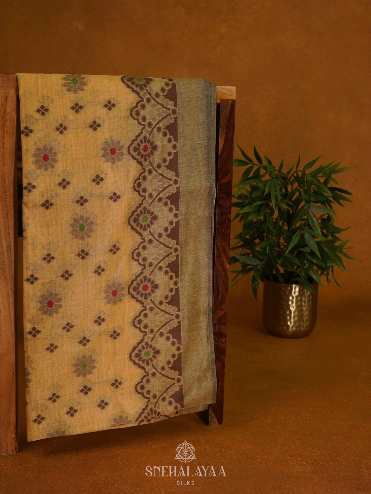Pale Orange Munga Cotton Saree