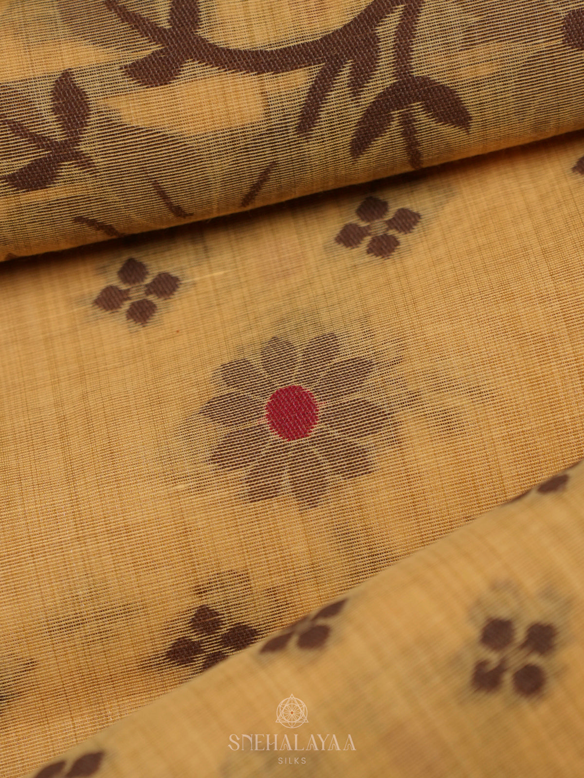 Pale Orange Munga Cotton Saree