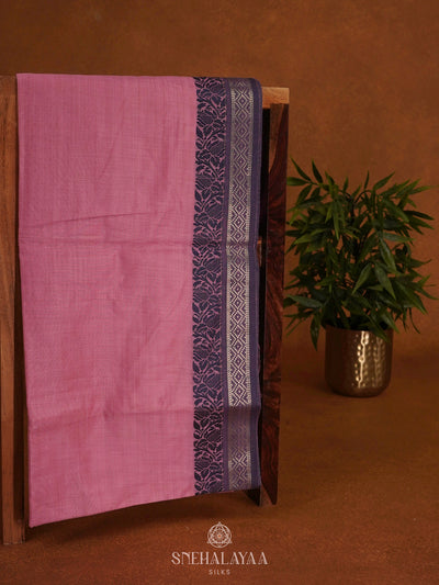 Lilac Munga Cotton Saree