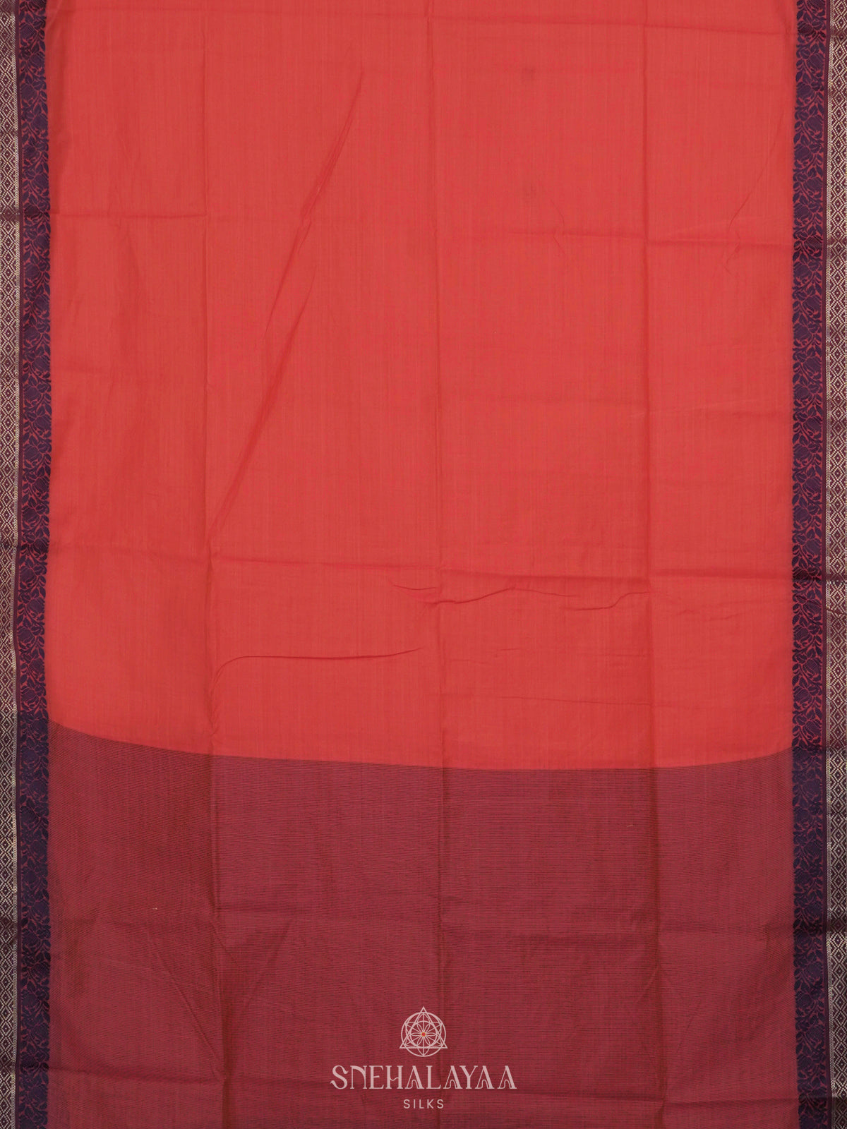 Coral Pink Munga Cotton Saree