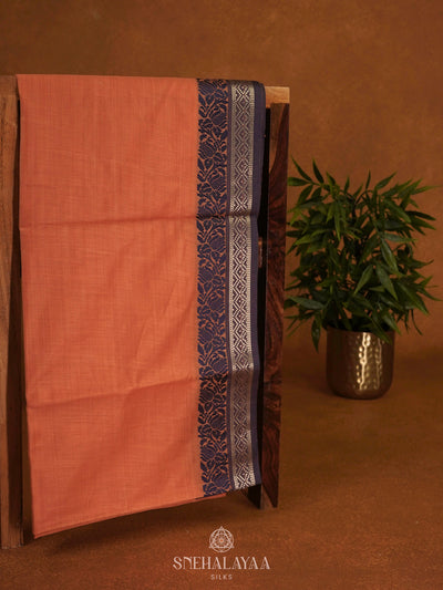 Orange Munga Cotton Saree