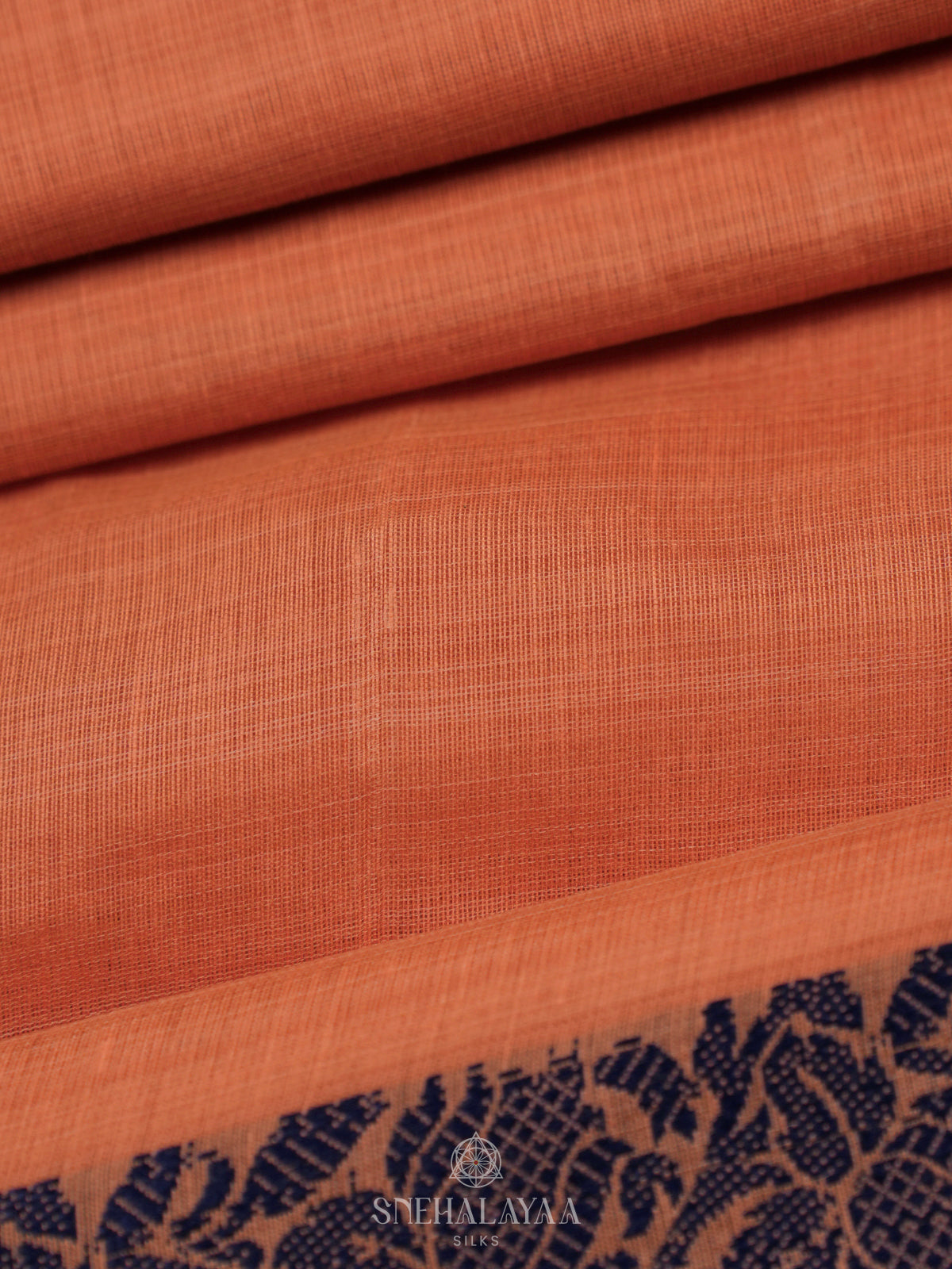 Orange Munga Cotton Saree