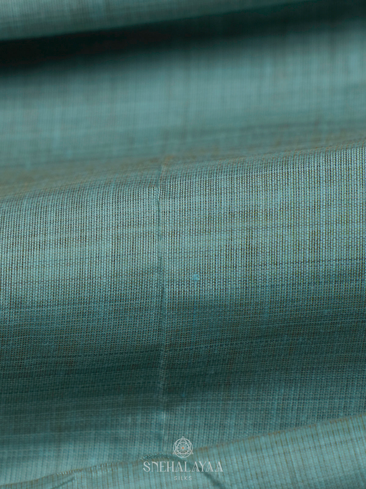 Teal Blue Munga Cotton Saree