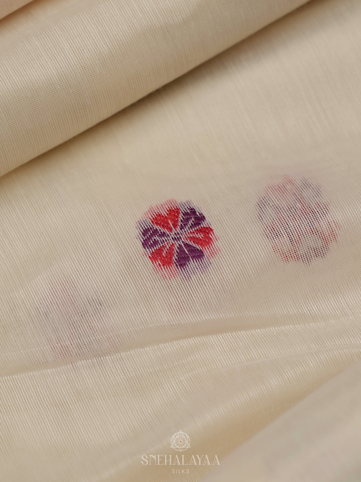 Off White Munga Cotton Saree