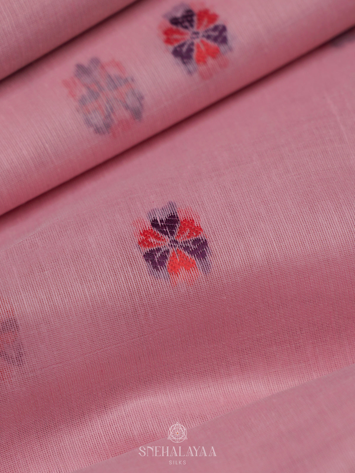 Baby Pink Munga Cotton Saree