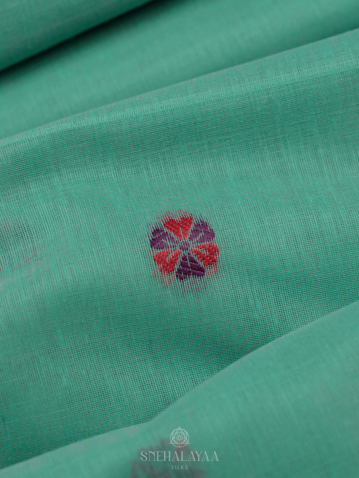 Teal Green Munga Cotton Saree