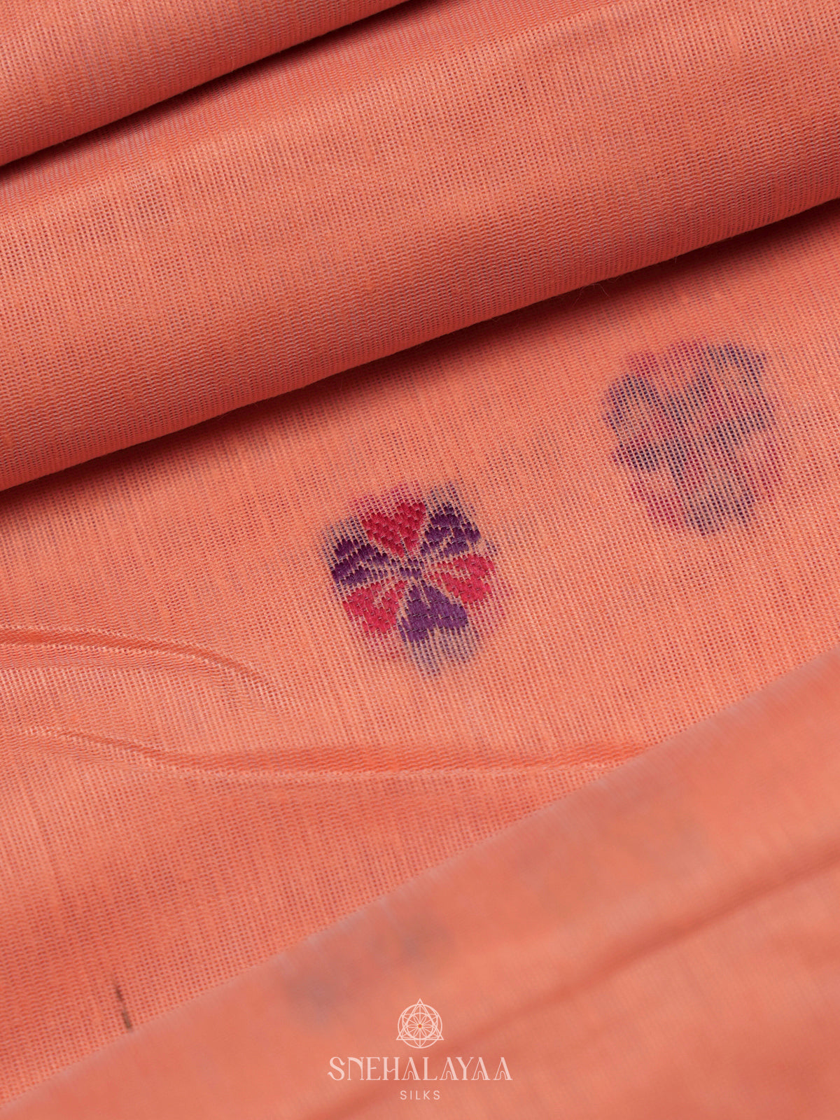 Peach Munga Cotton Saree