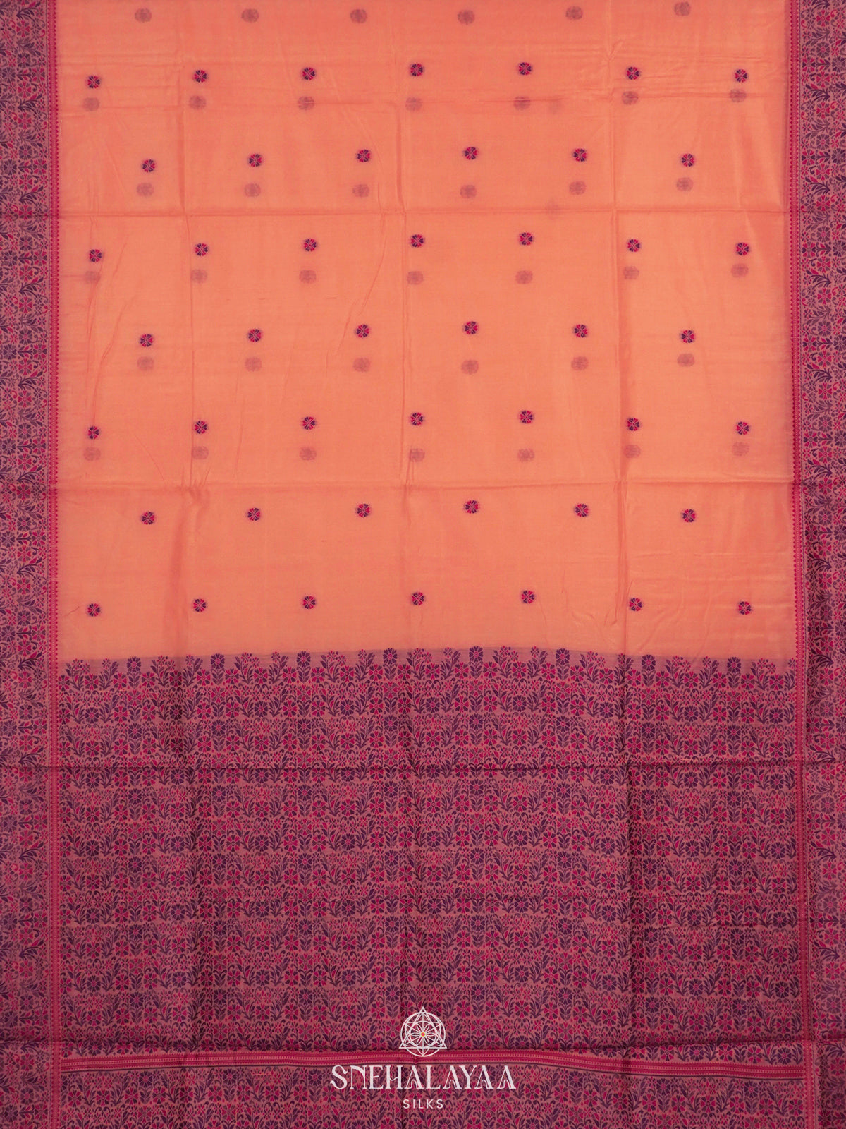 Peach Munga Cotton Saree