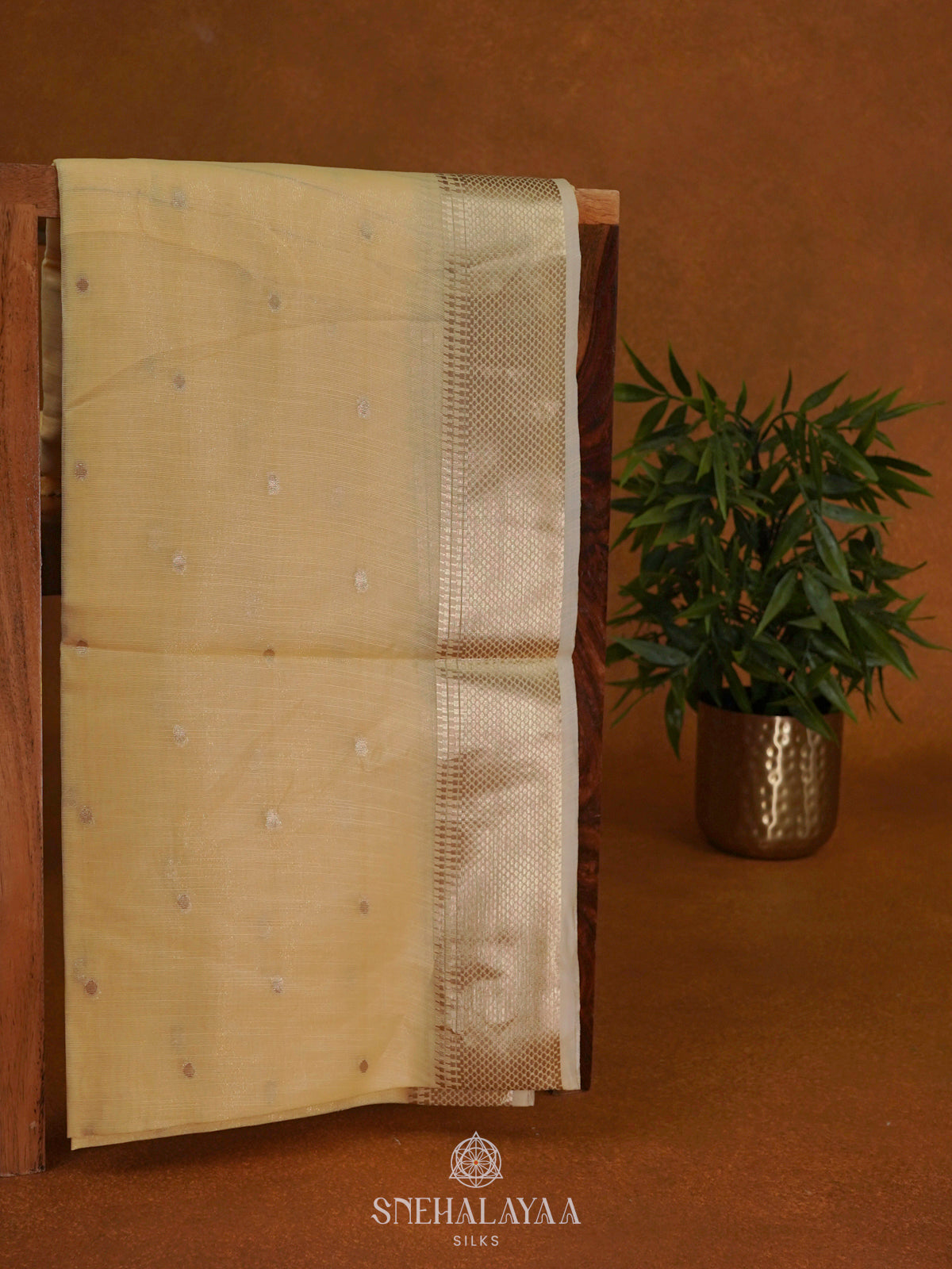 Pale Yellow Linen Saree