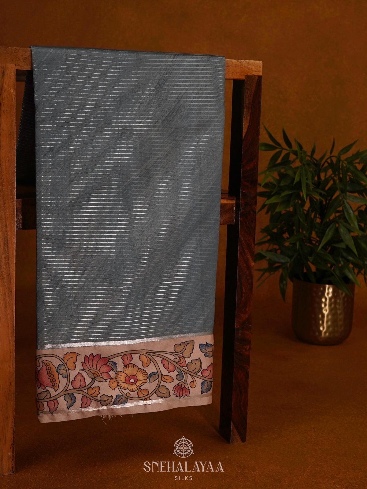 Teal Blue Dola Saree