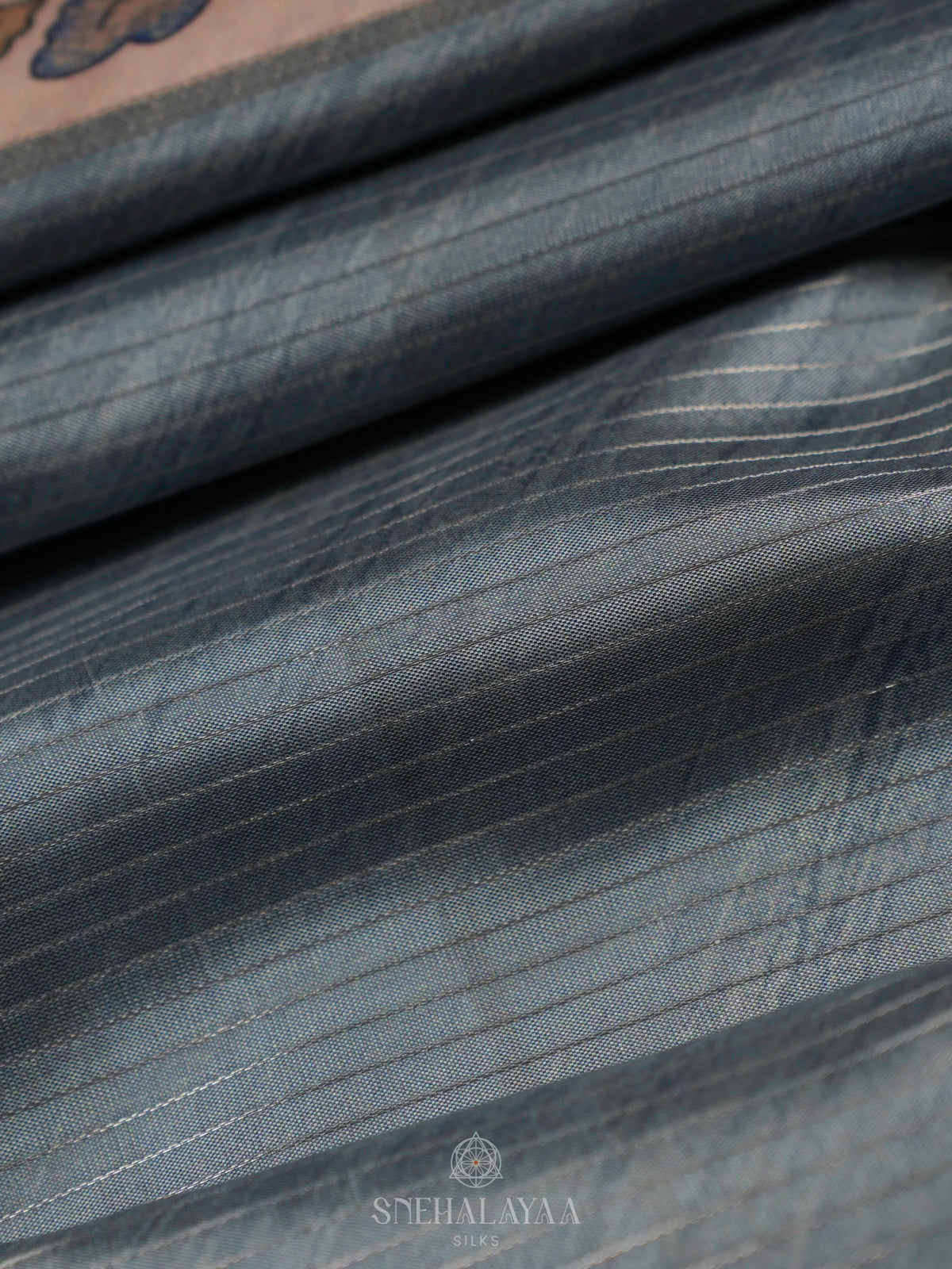 Teal Blue Dola Saree