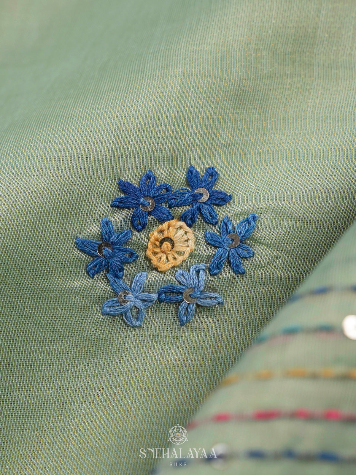 Green Linen Saree