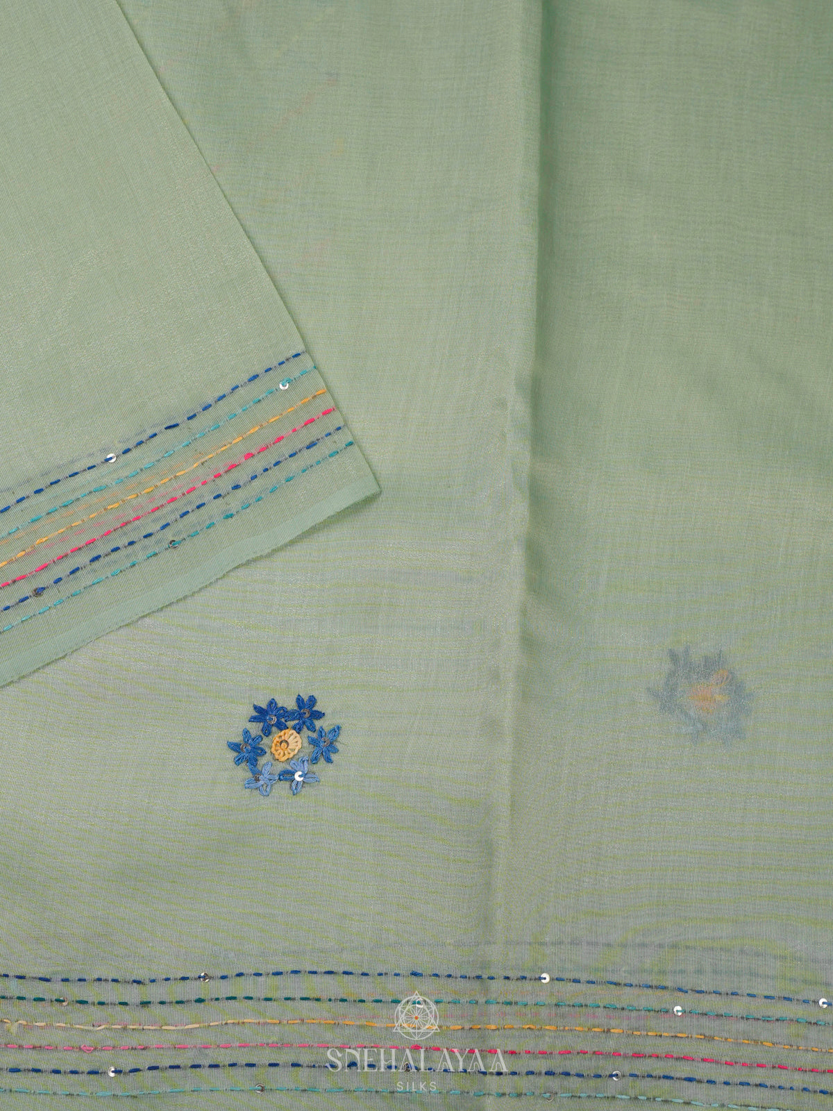 Green Linen Saree