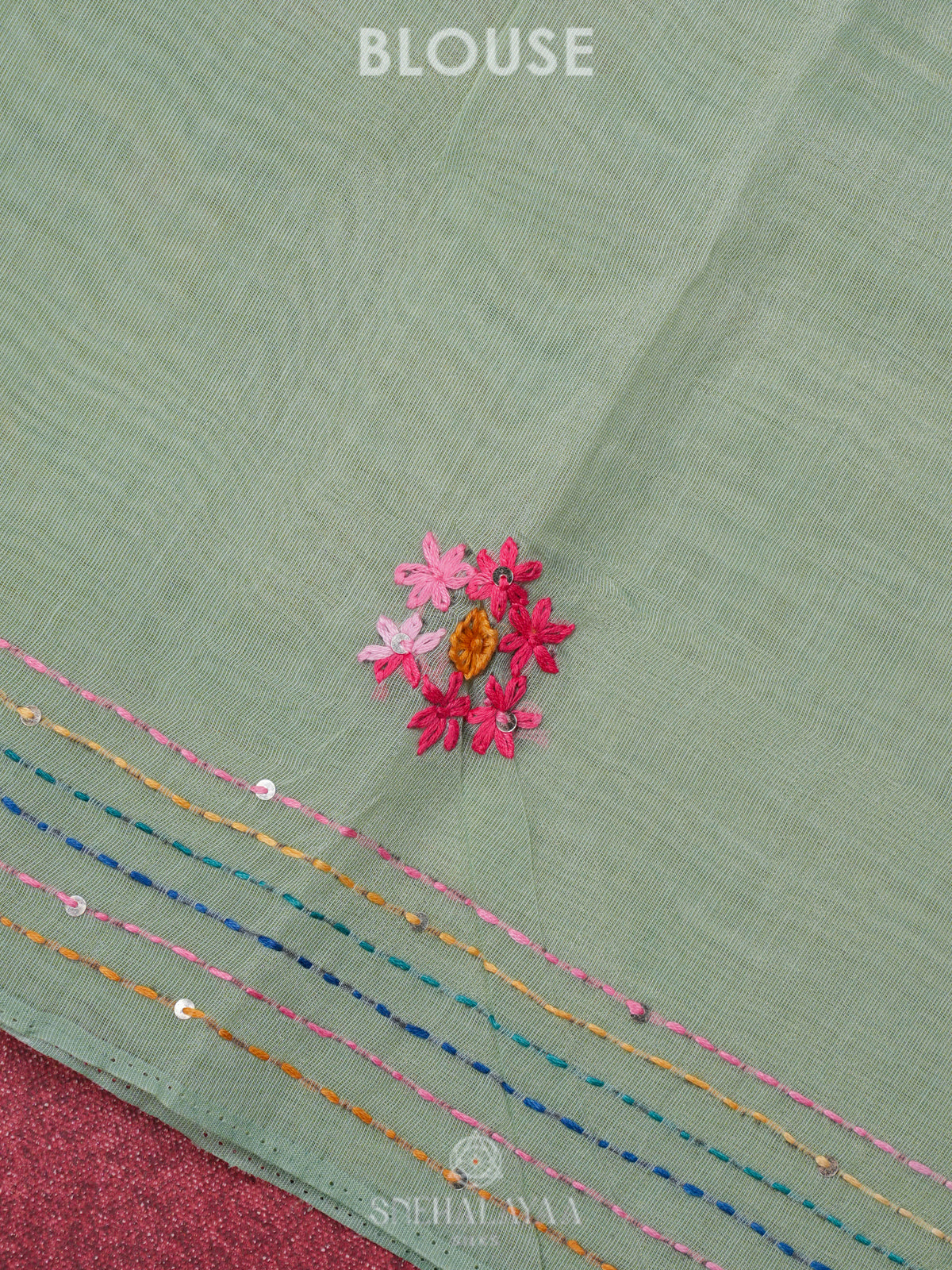 Green Linen Saree