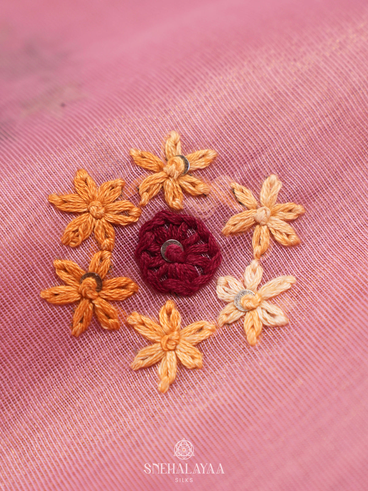 Pink Linen Saree