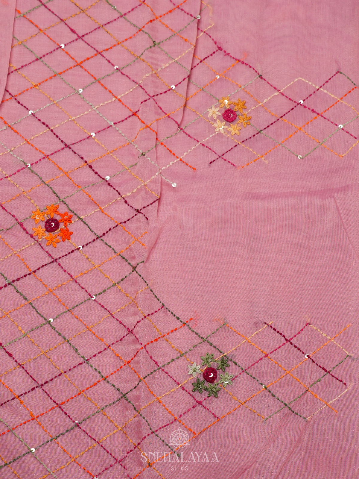 Pink Linen Saree