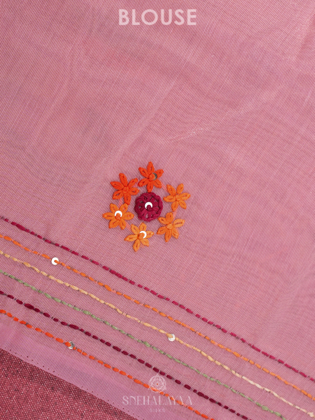 Pink Linen Saree