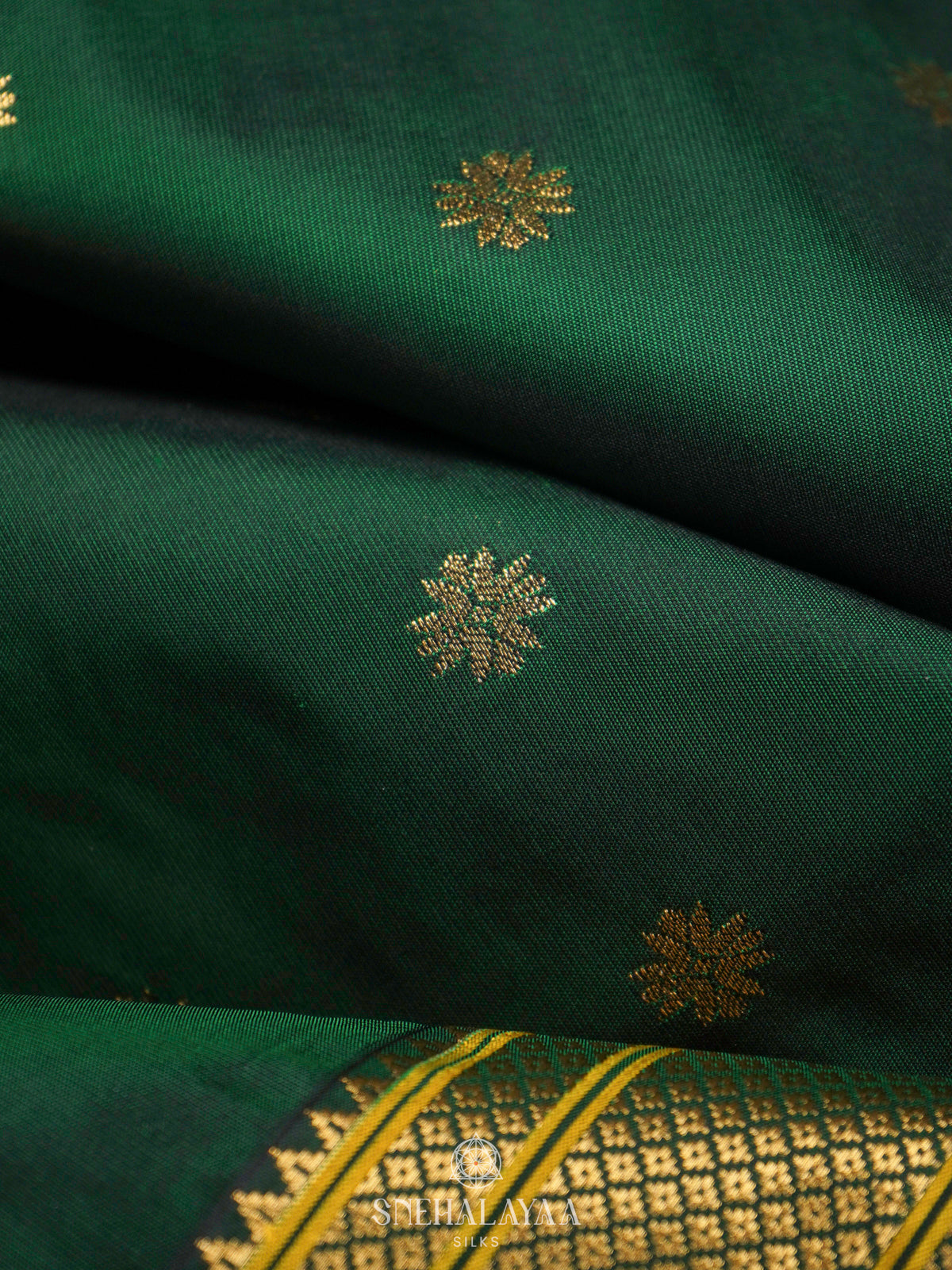 Forest Green Art Silk Saree