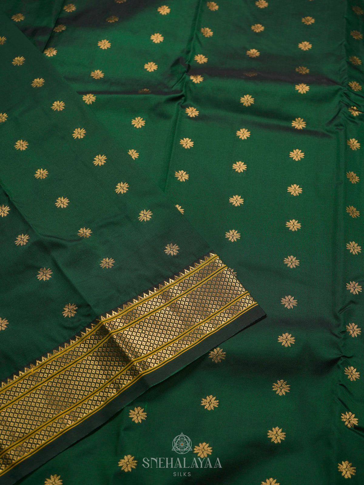 Forest Green Art Silk Saree