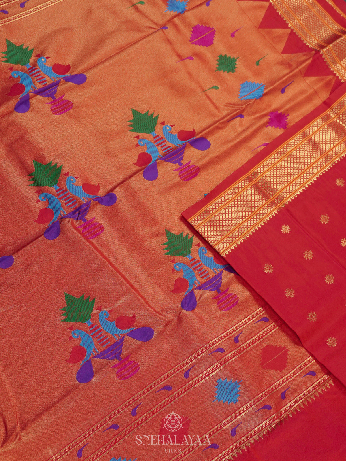 Red Art Silk Saree