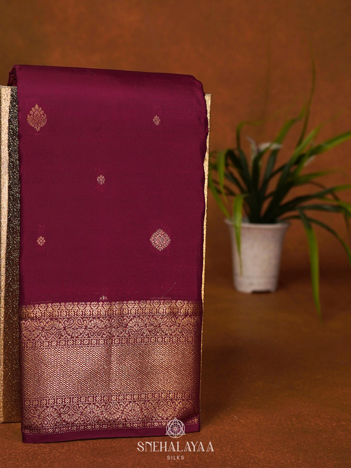 Maroon Art Silk Saree