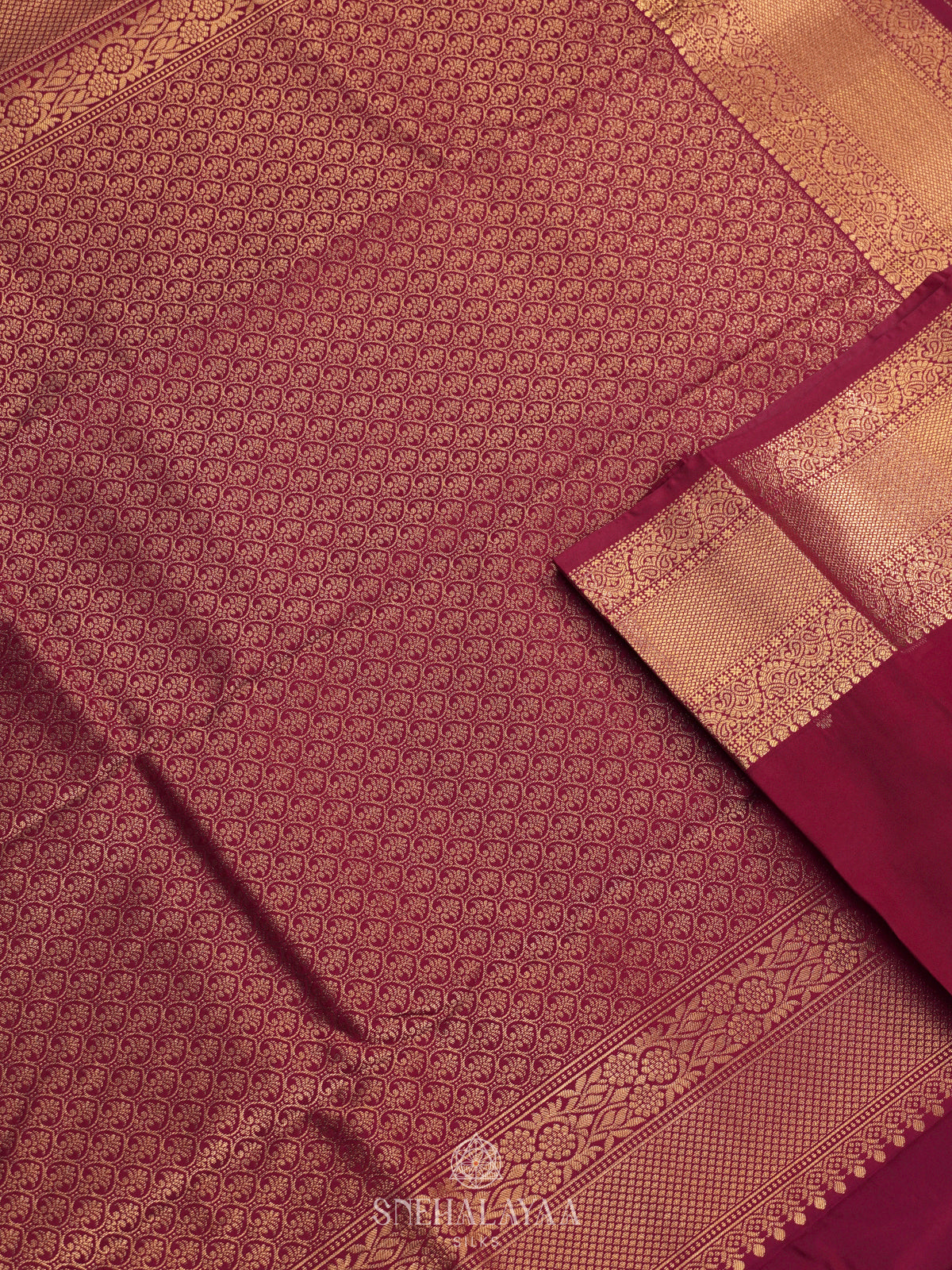 Maroon Art Silk Saree
