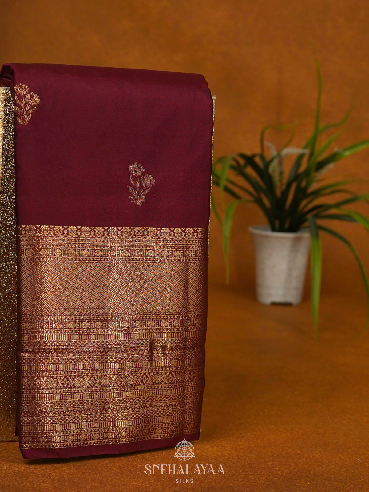 Maroon Art Silk Saree