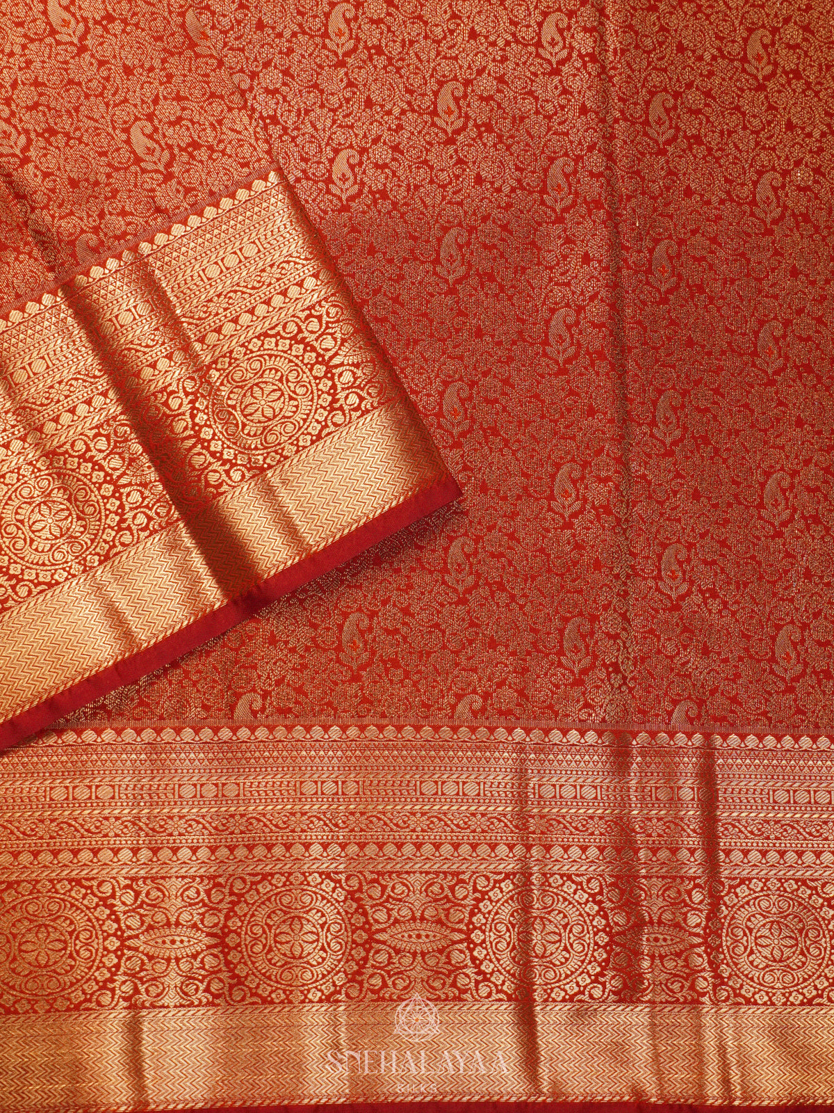 Orange Art Silk Saree