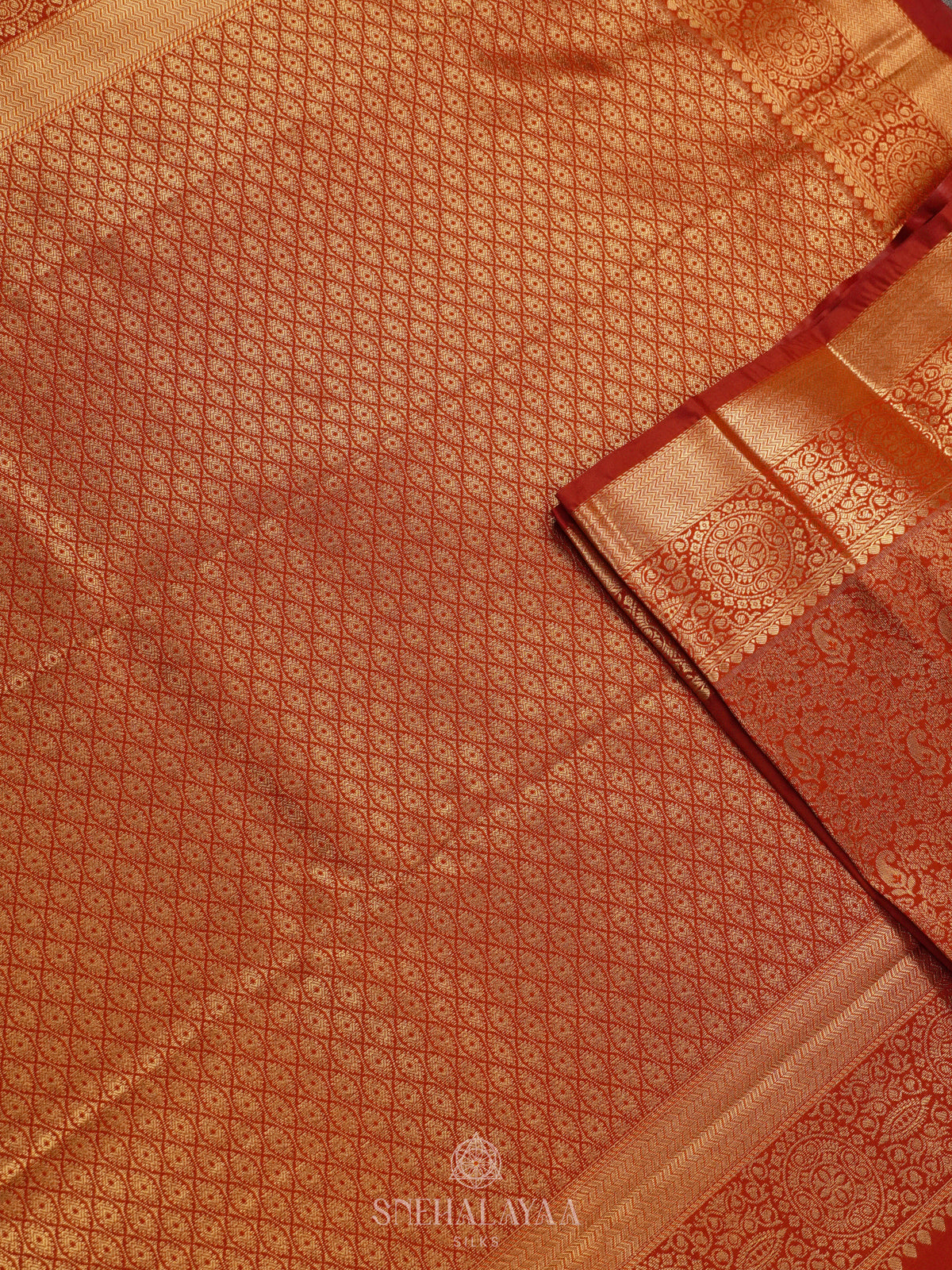 Orange Art Silk Saree