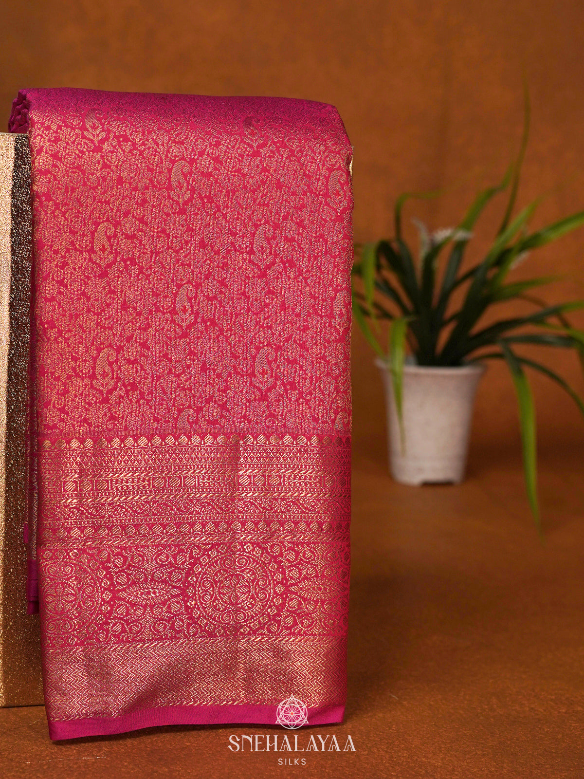 Pink Art Silk Saree